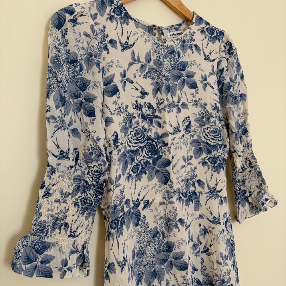 Reformation Carolena Dress Pompadour Size 8 - Picture 5 of 10